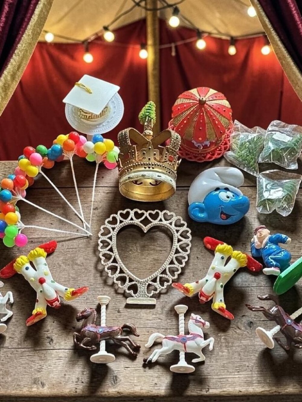 Vintage Cake Toppers 70s 80s Set